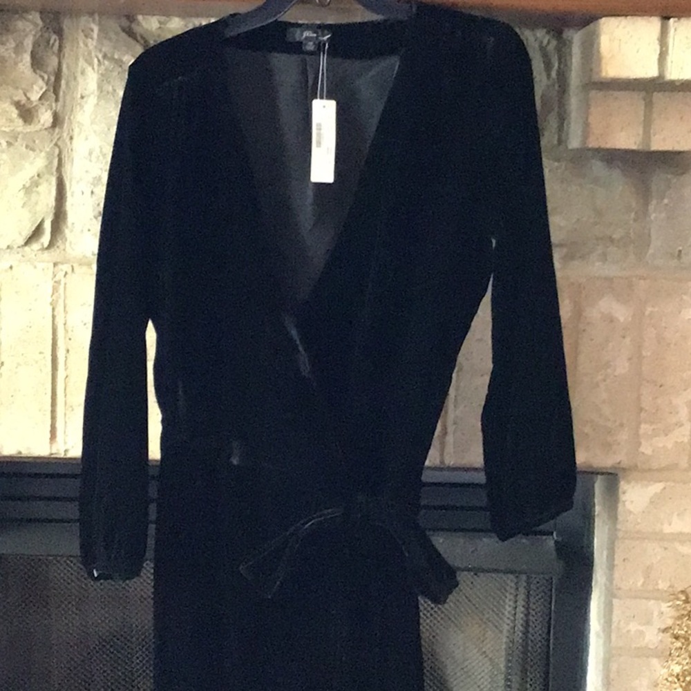 Black velvet J Crew dress, new with tags